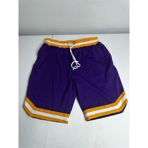 Rebel Minds Mesh Purple Yellow Men’s Shorts Size L